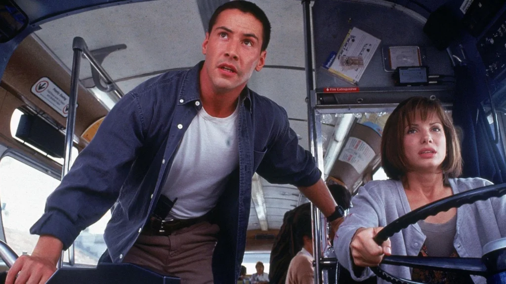 Explosão no Trem-Bala - referencia - Speed - Keanu Reeves and Sandra Bullock